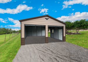 metal garage installed